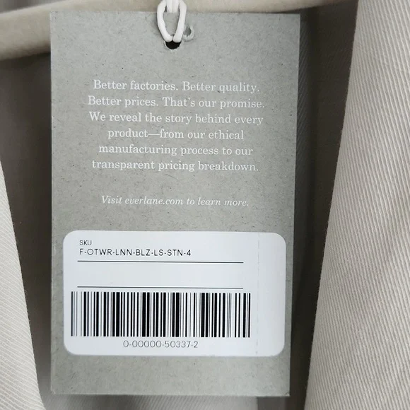 NWT Everlane Linen Blazer size 4 - Picture 3 of 9